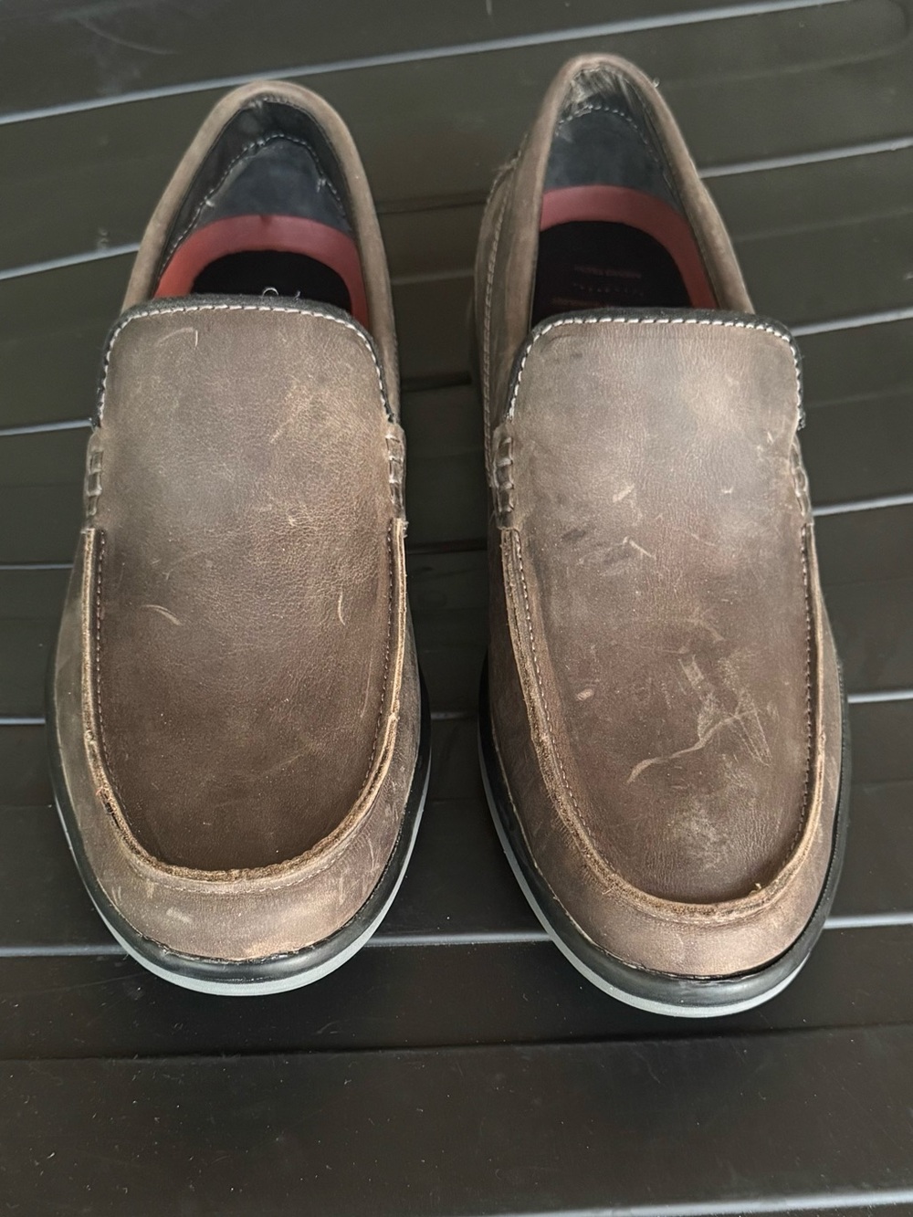 Signature Brown Leather Slip-On Loafers